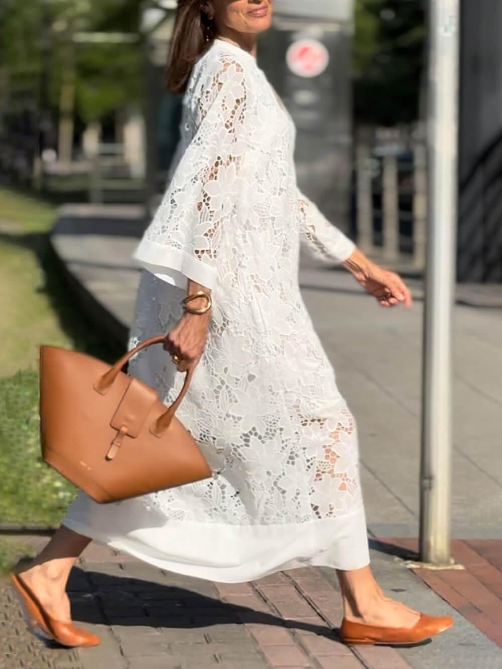 Willow | Midi Jurk V-Hals Bloemen Glamour van het Strand