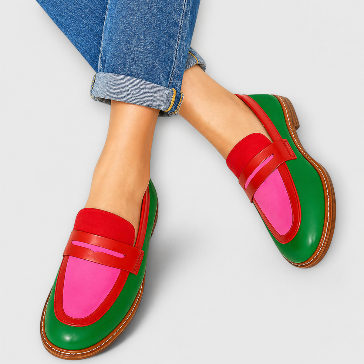 Nyla™ | Casual Mocassins met Contrast