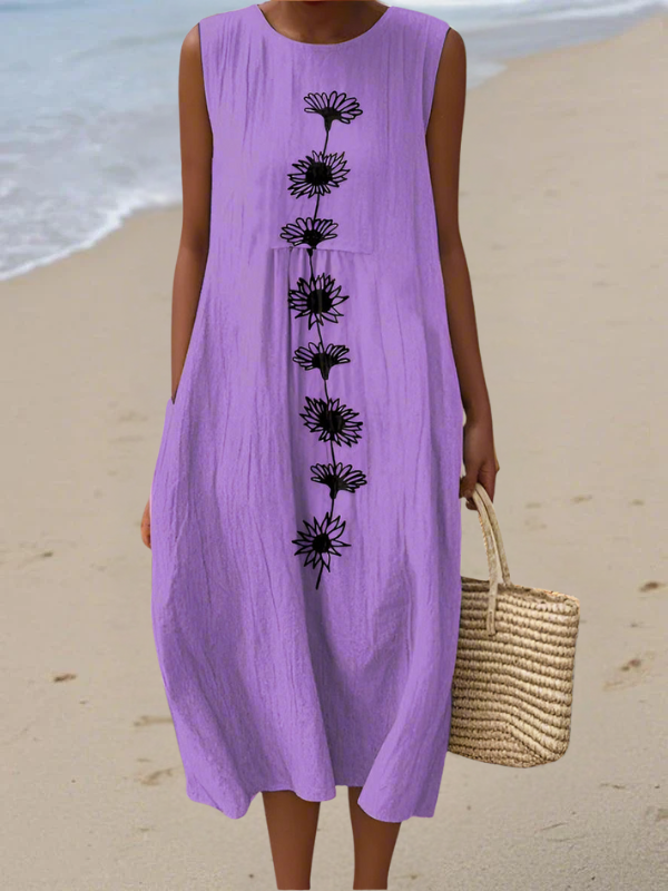 Emma™ | Midi Jurk Violet Bloem