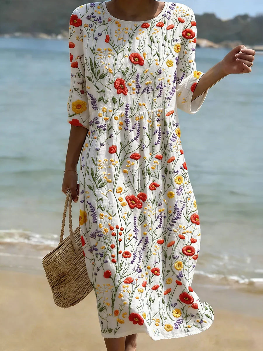 Casual jurk voor dames met bloemenprint