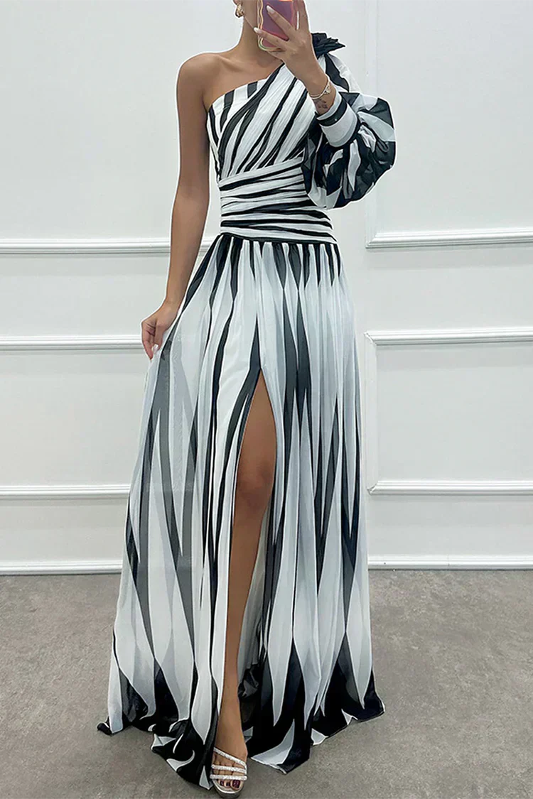 Shiloh | Elegante Gestreepte Maxi Jurk