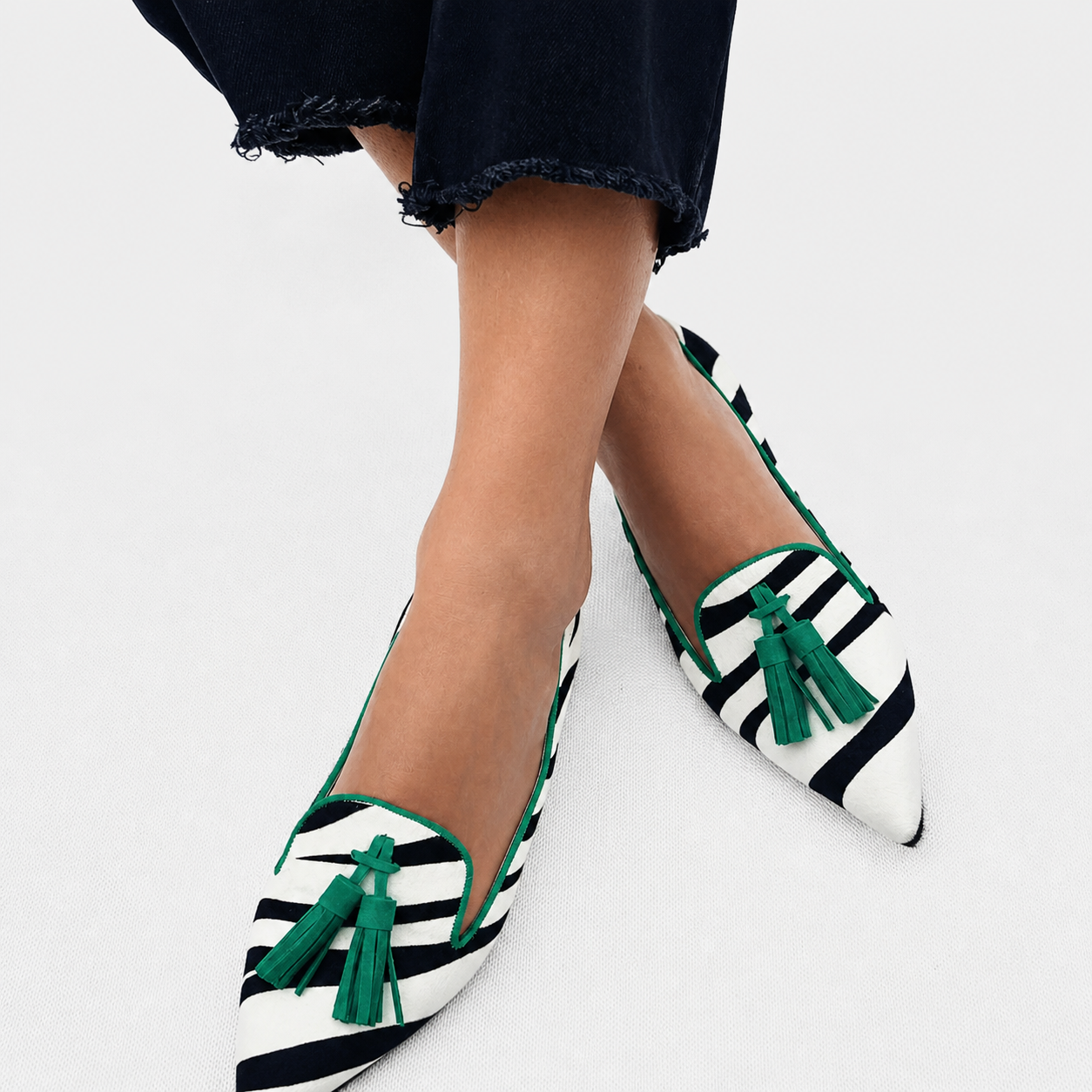 Riane™ | Zebra Groene Mocassins