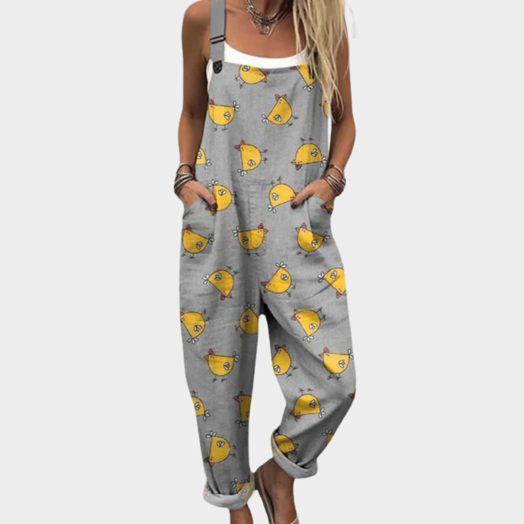 Roze | Casual Gedrukte Jumpsuit