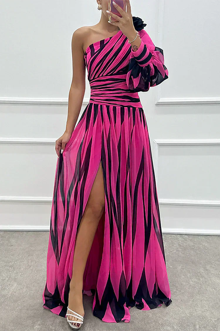 Shiloh | Elegante Gestreepte Maxi Jurk