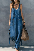 Harper | Denim overall met elastische taille