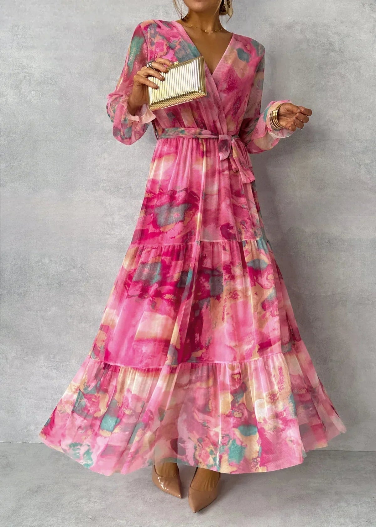 Zomer | Wikkeljurk met bloemenprint
