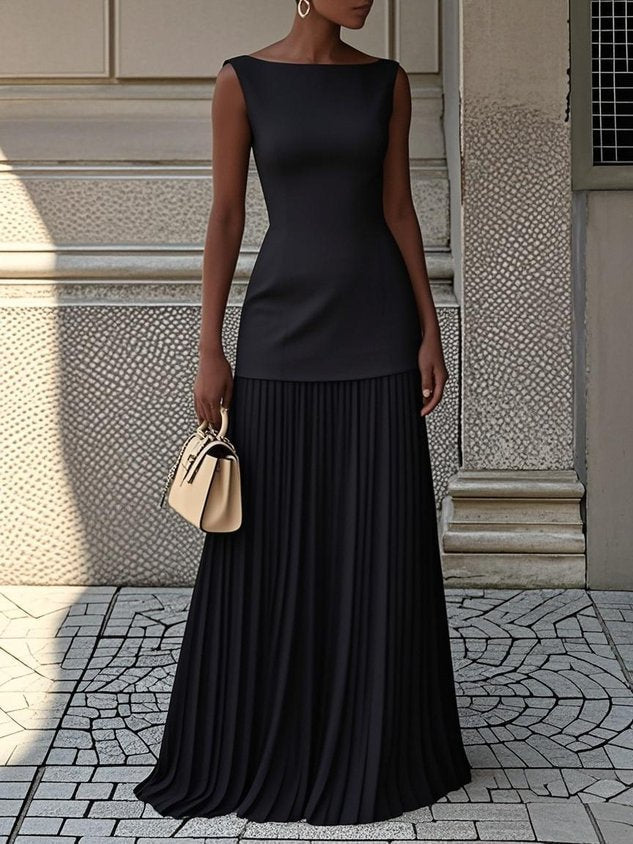 Serena | Maxi Plissé Jurk