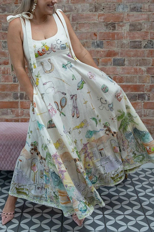 Sandra | Elegante Maxi Jurk met Print