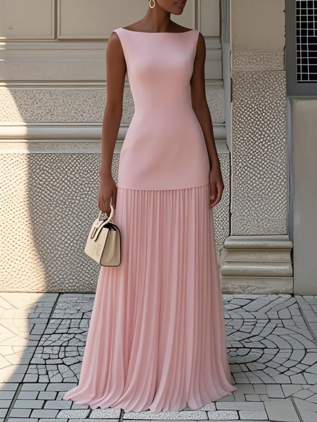 Serena | Maxi Plissé Jurk