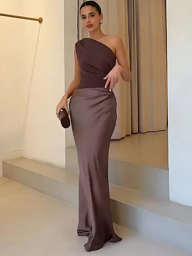 Ashley | Maxi-jurk met een Satijnen Ceintuur
