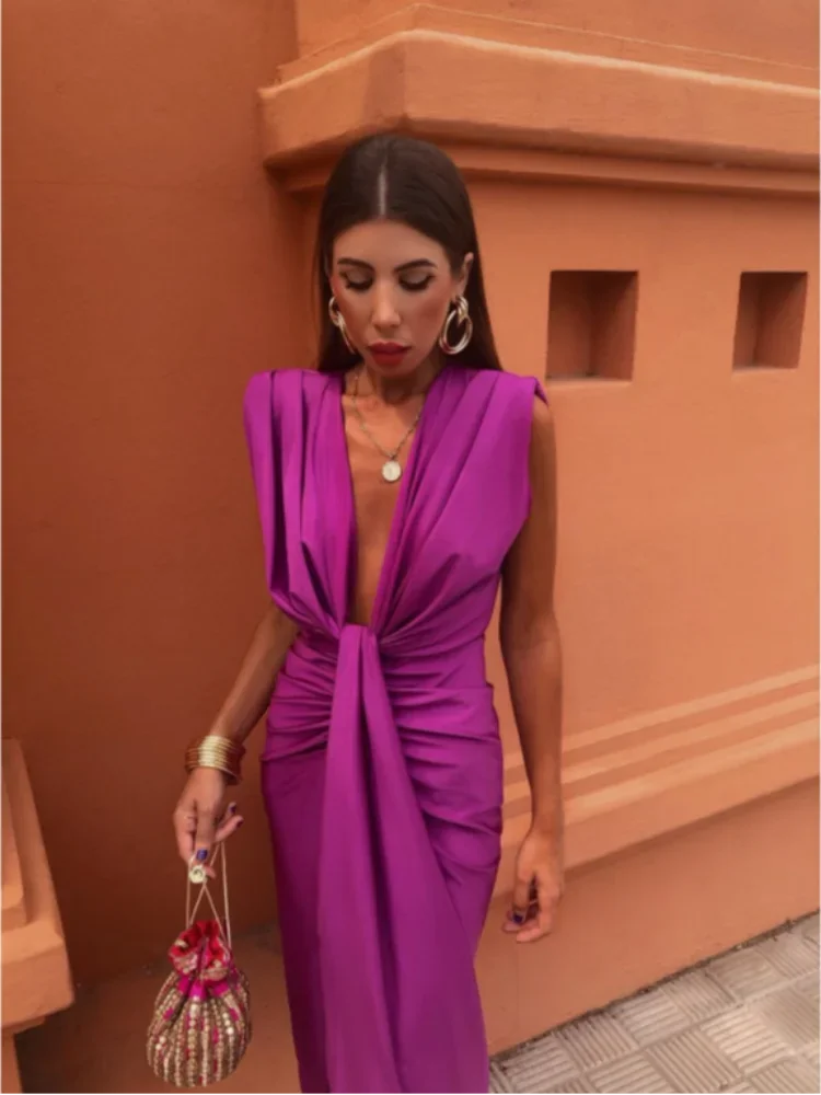 Roze | Elegante Plissé Jurk