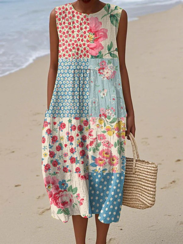 Anna™ | Midi Jurk Patchwork