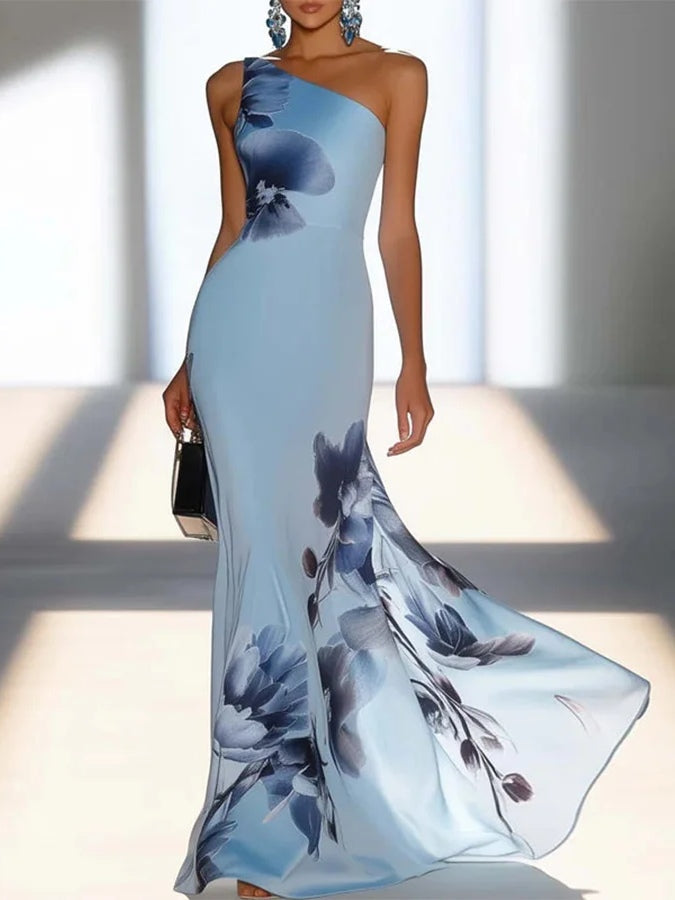 Victoria | Maxi Jurk Off-Shoulder in Satijn