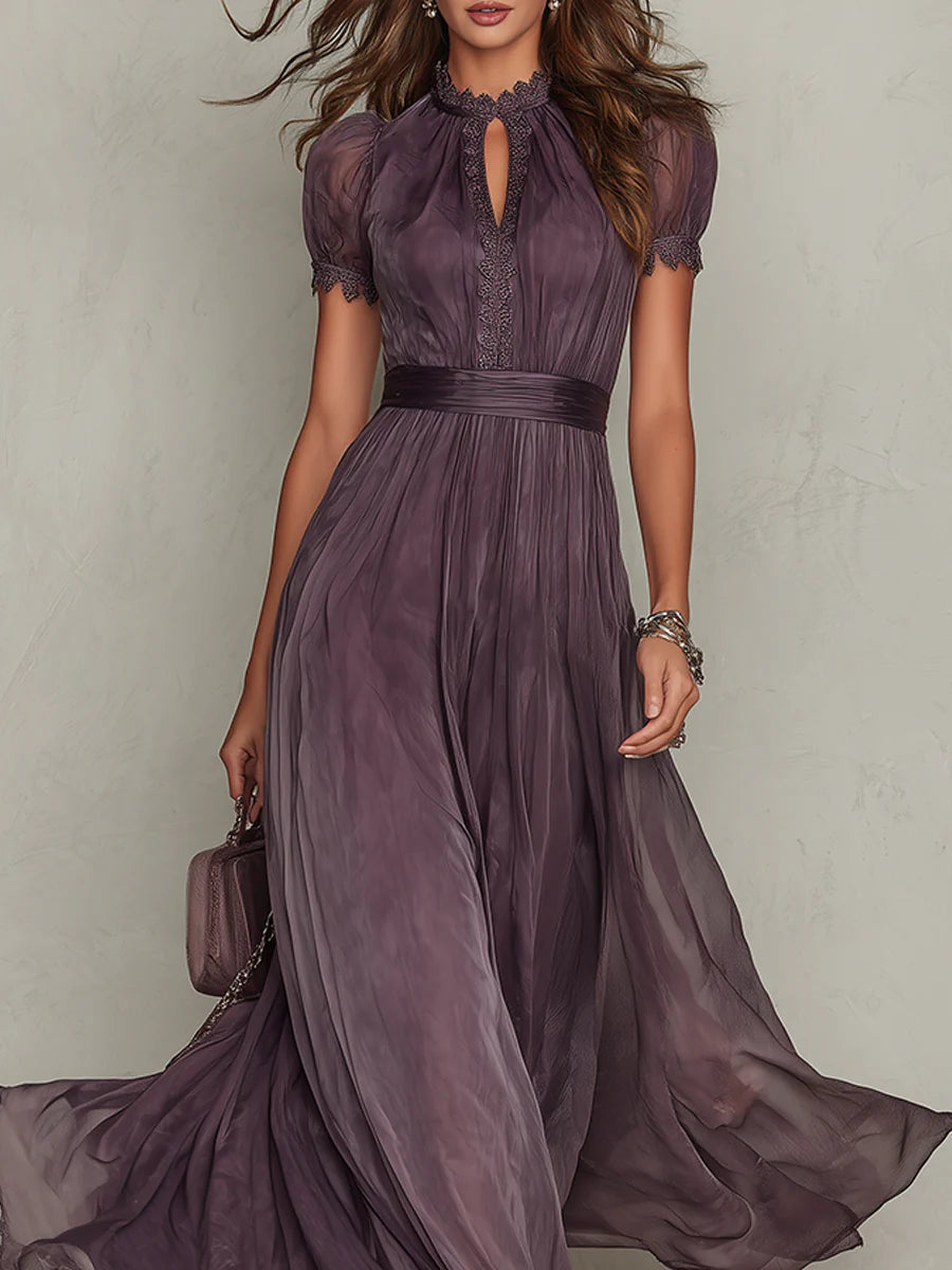 Ashley | Maxi Chiffon Vintage Elegante Jurk