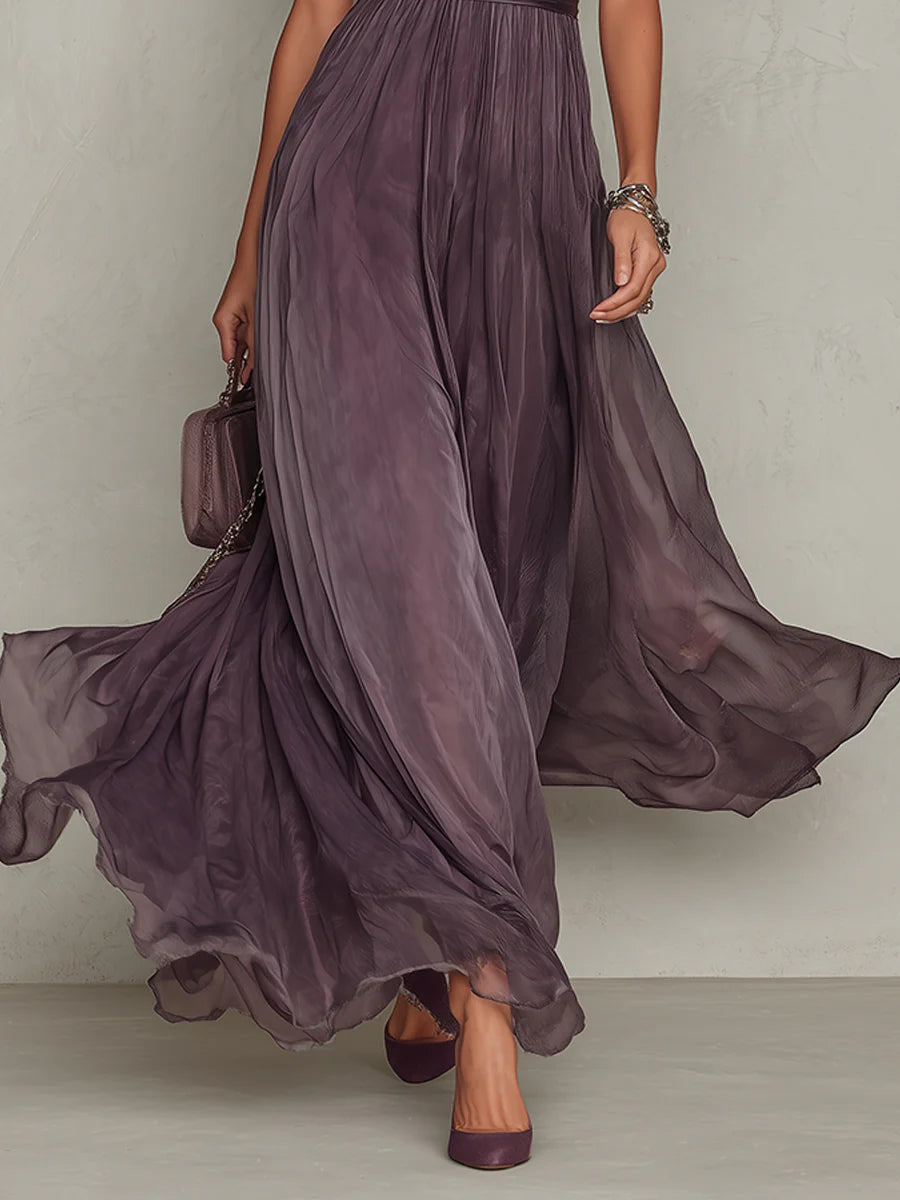 Ashley | Maxi Chiffon Vintage Elegante Jurk