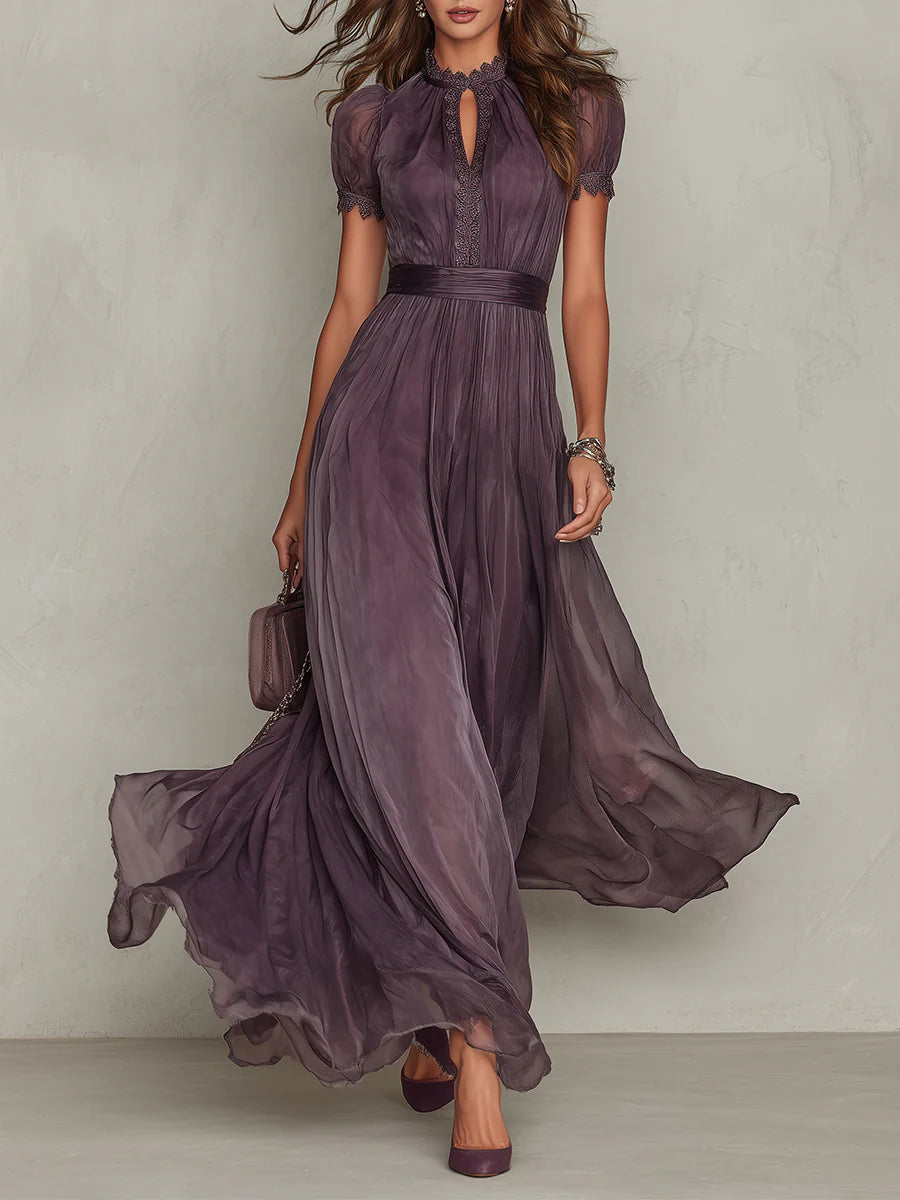 Ashley | Maxi Chiffon Vintage Elegante Jurk