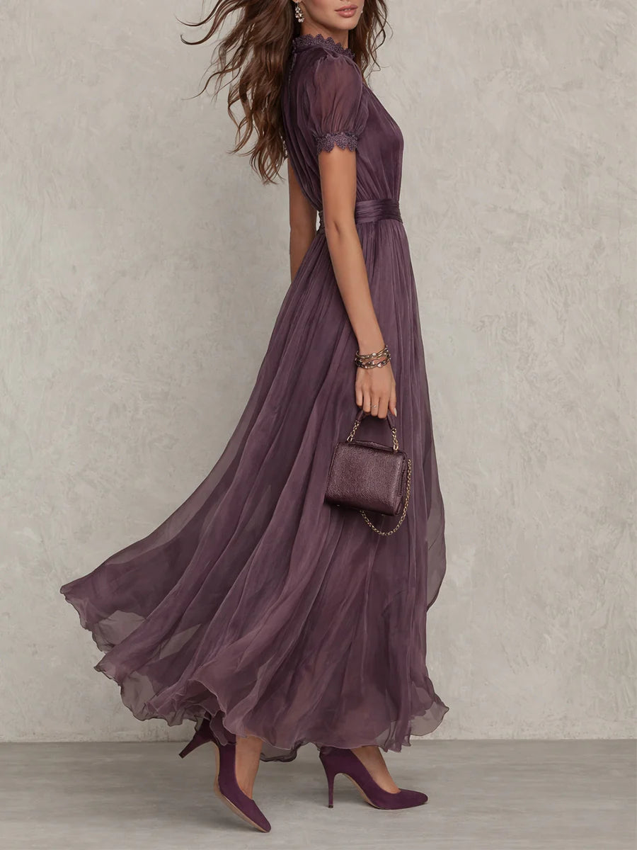 Ashley | Maxi Chiffon Vintage Elegante Jurk