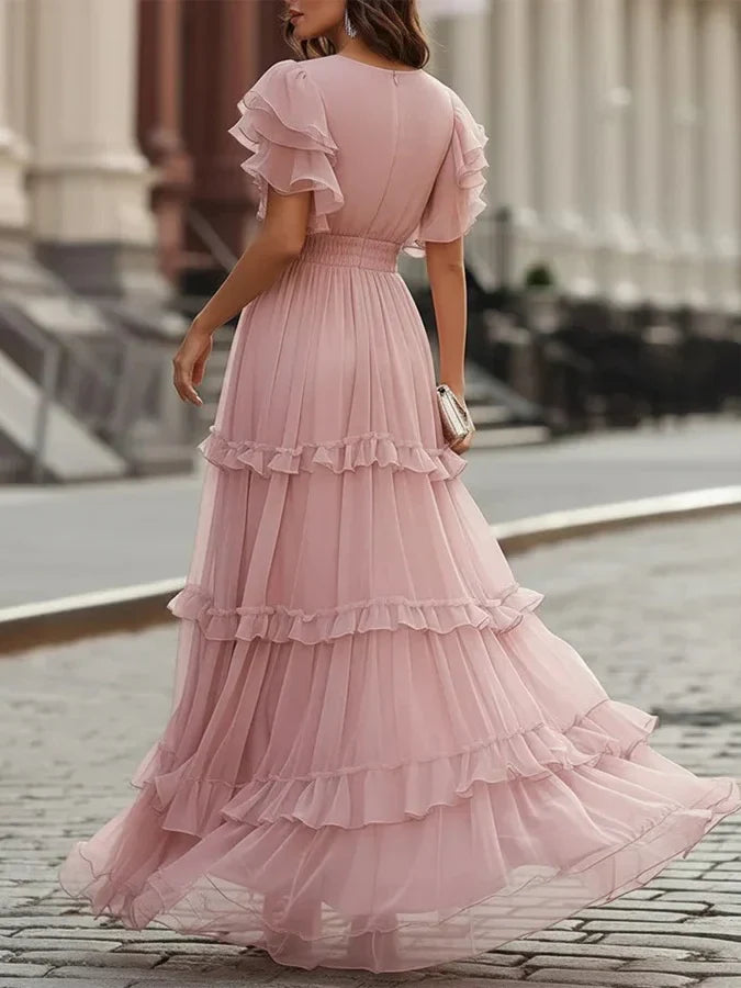 Zoe | Elegante Lichtroze Maxi Bruidsjurk