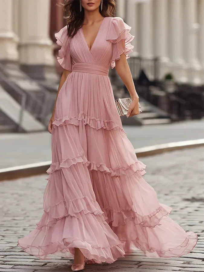Zoe | Elegante Lichtroze Maxi Bruidsjurk