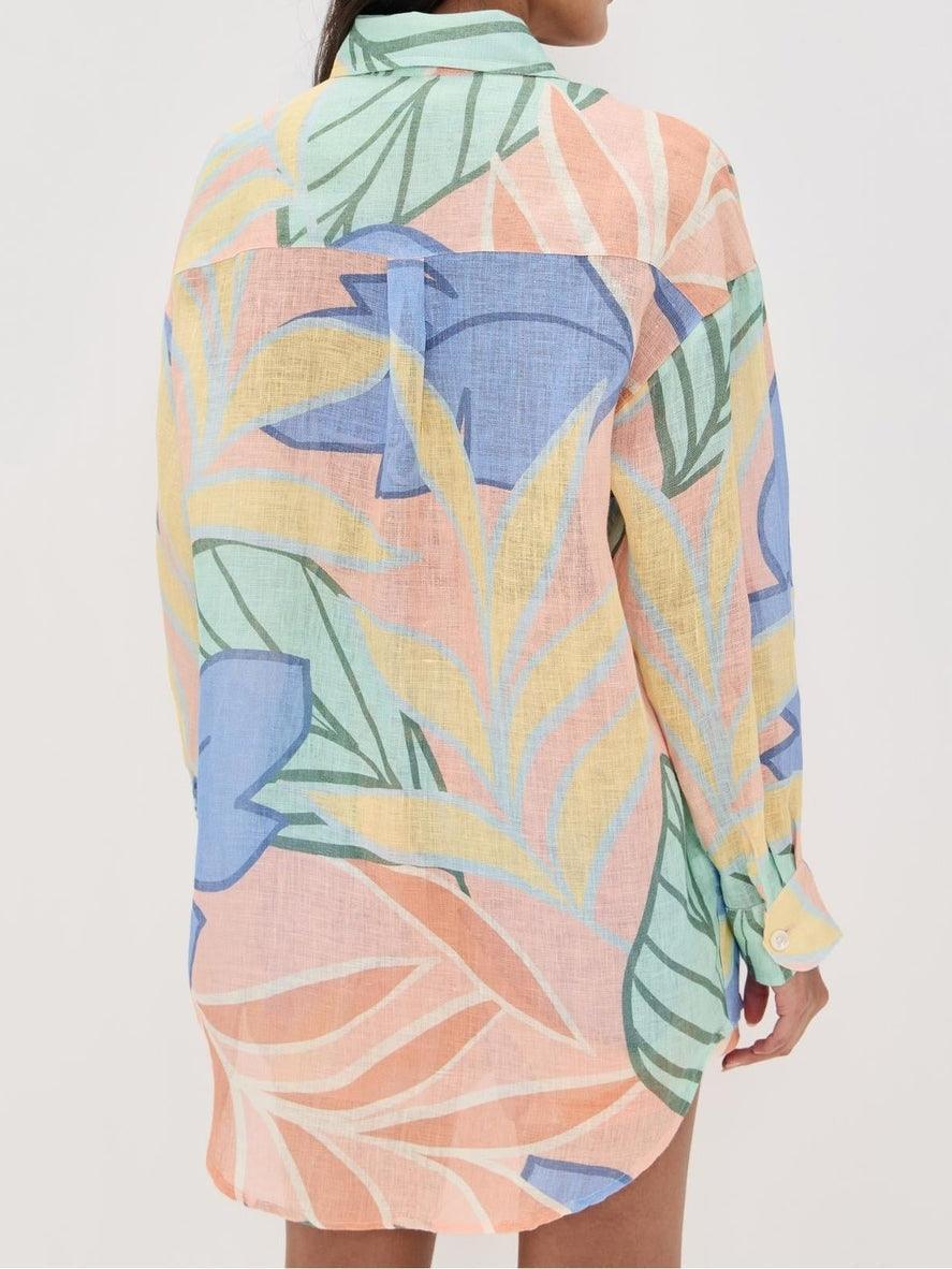 Amandine | Korte set met tropische bladerenprint