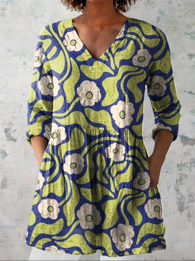 Olivia | Chemise V-Hals Bloemig Romantisch